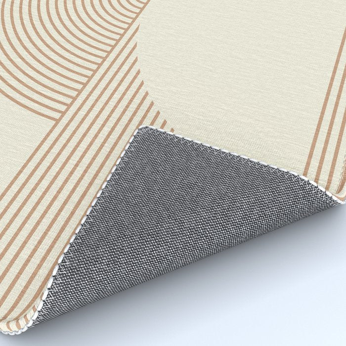 Geometric lines in Shades of Coffee and Latte 4 (Sunrise and Sunset) Rug Gallery Image 4