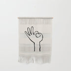 OK sign hand black and white hand drawing Wall Hanging Gallery Image 1