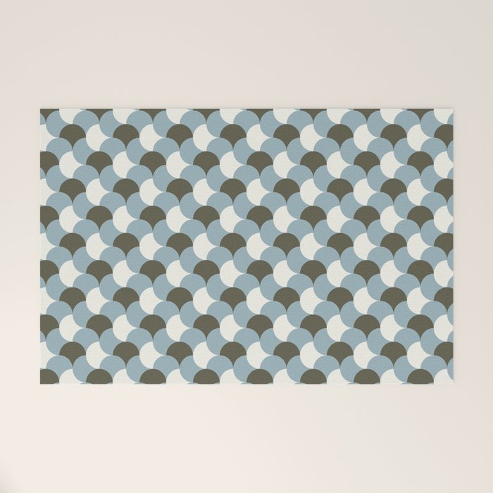 Geometrical gingham pastel pattern grey variant Welcome Mat Gallery Image 1