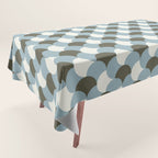 Geometrical gingham pastel pattern grey variant Tablecloth Gallery Image 1