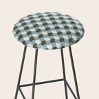 Geometrical gingham pastel pattern grey variant Stool Gallery Image 2