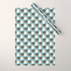 Geometrical gingham pastel pattern grey variant Wrapping Paper Gallery Image 1