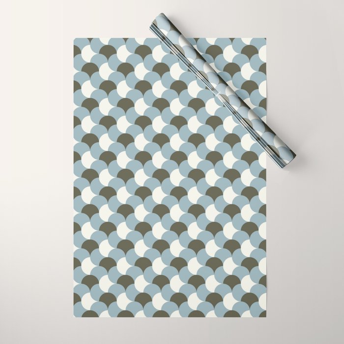 Geometrical gingham pastel pattern grey variant Wrapping Paper Gallery Image 1