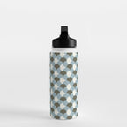 Geometrical gingham pastel pattern grey variant Water Bottle Gallery Image 3