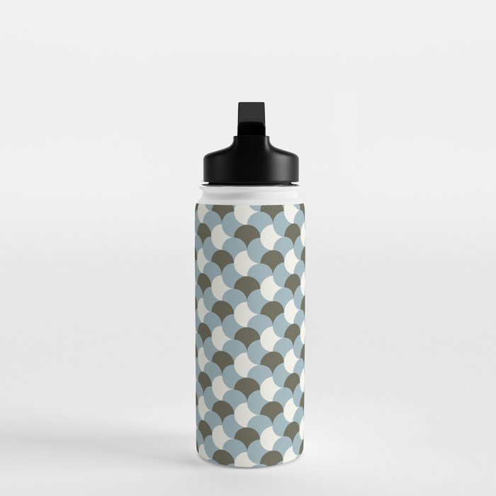 Geometrical gingham pastel pattern grey variant Water Bottle Gallery Image 3