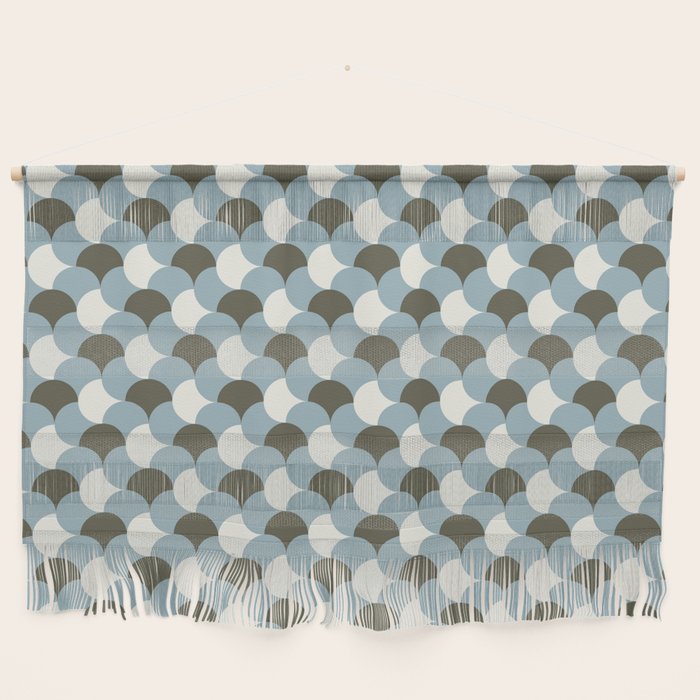 Geometrical gingham pastel pattern grey variant Wall Hanging Gallery Image 1
