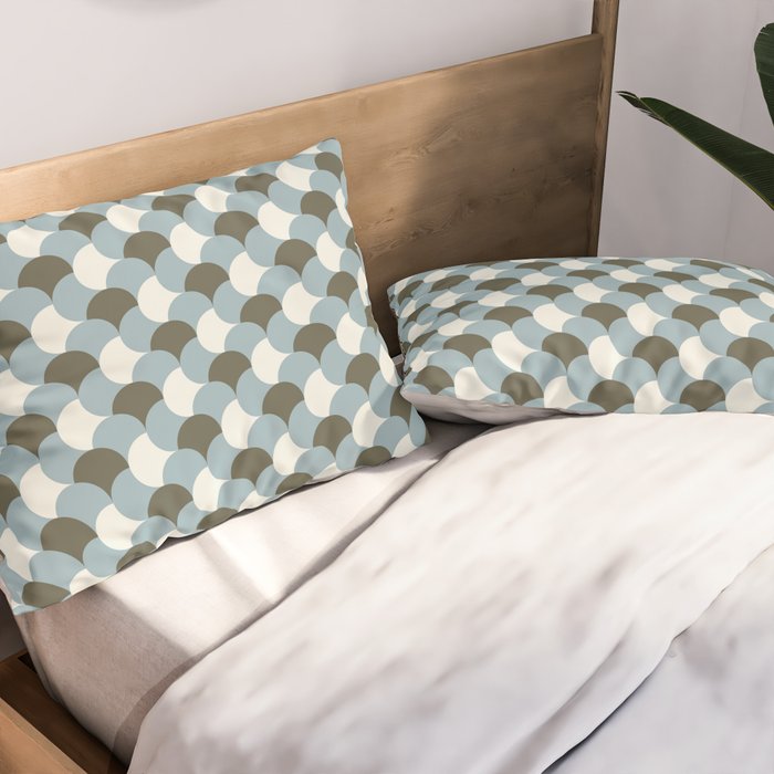 Geometrical gingham pastel pattern grey variant Pillow Sham Gallery Image 2