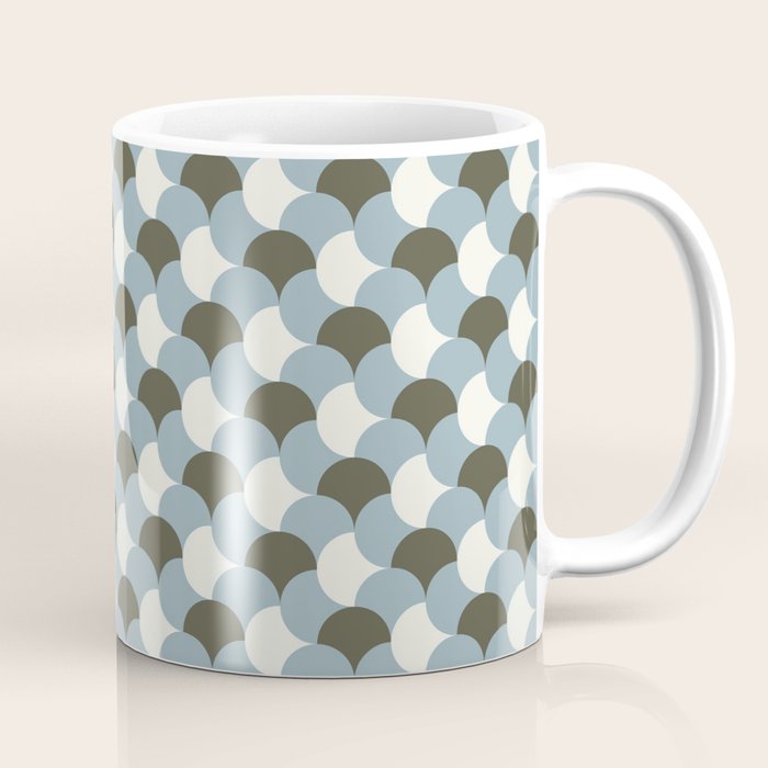 Geometrical gingham pastel pattern grey variant Coffee Mug Gallery Image 1