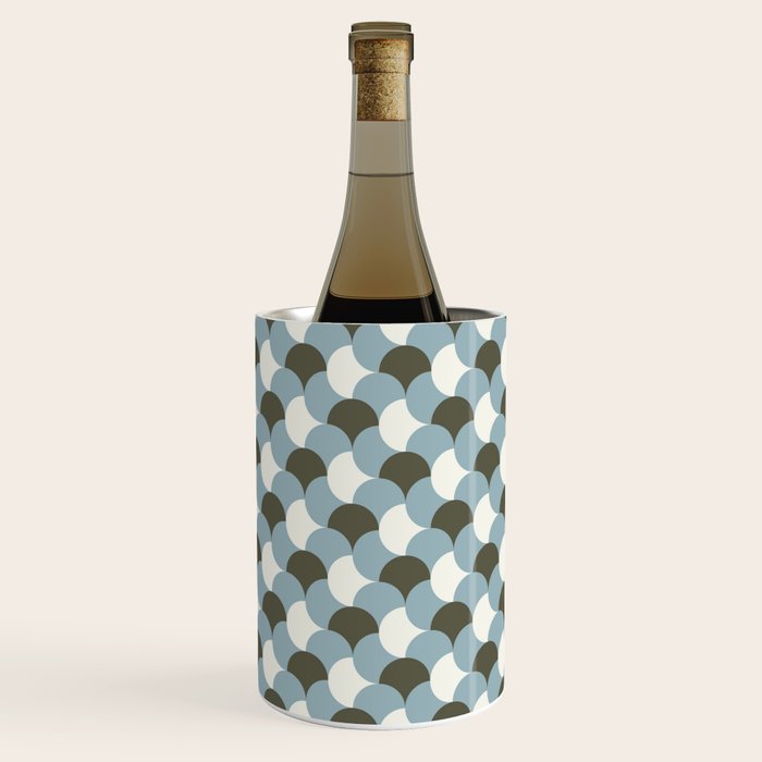 Geometrical gingham pastel pattern grey variant Wine Chiller Gallery Image 1