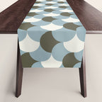 Geometrical gingham pastel pattern grey variant Table Runner Gallery Image 1