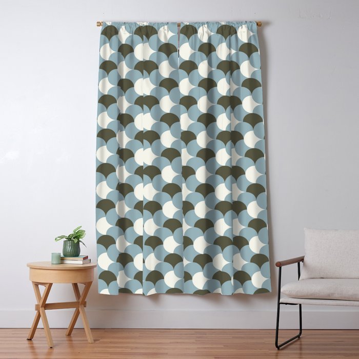 Geometrical gingham pastel pattern grey variant Window Curtain Gallery Image 5