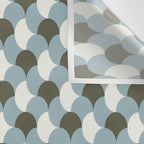 Geometrical gingham pastel pattern grey variant Wall Tapestry Gallery Image 3