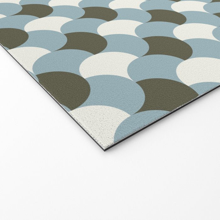Geometrical gingham pastel pattern grey variant Welcome Mat Gallery Image 2