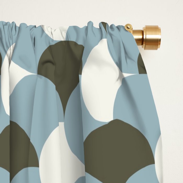 Geometrical gingham pastel pattern grey variant Window Curtain Gallery Image 2