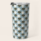 Geometrical gingham pastel pattern grey variant Travel Mug Gallery Image 3