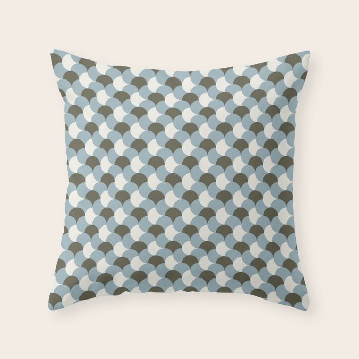 Geometrical gingham pastel pattern grey variant Throw Pillow Gallery Image 6