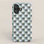 Geometrical gingham pastel pattern grey variant iPhone Case Gallery Image 1