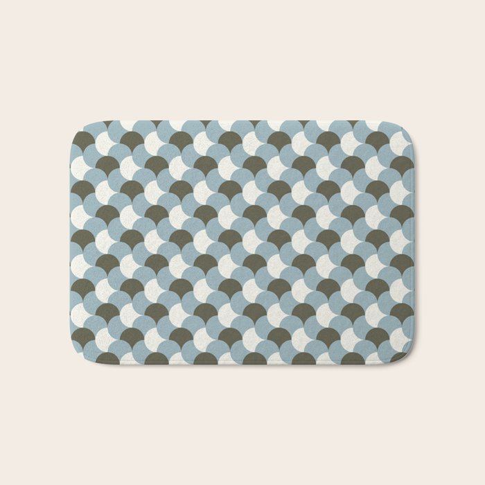 Geometrical gingham pastel pattern grey variant Bath Mat Gallery Image 1