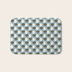 Geometrical gingham pastel pattern grey variant Bath Mat Gallery Image 1