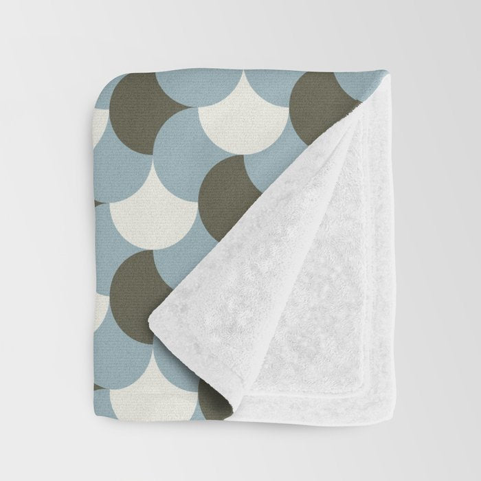 Geometrical gingham pastel pattern grey variant Throw Blanket Gallery Image 3