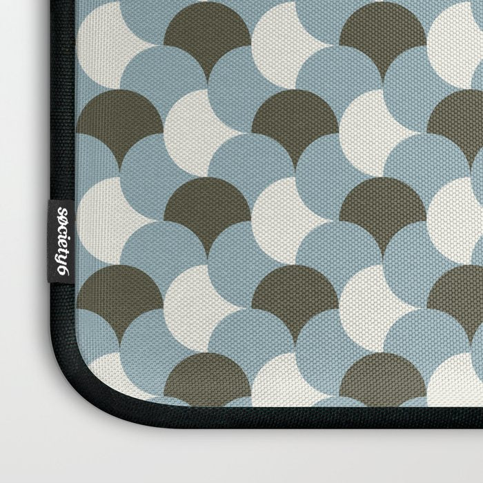 Geometrical gingham pastel pattern grey variant Laptop Sleeve Gallery Image 3