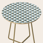Geometrical gingham pastel pattern grey variant Side Table Gallery Image 2