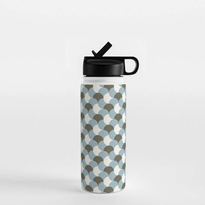 Geometrical gingham pastel pattern grey variant Water Bottle Gallery Image 1