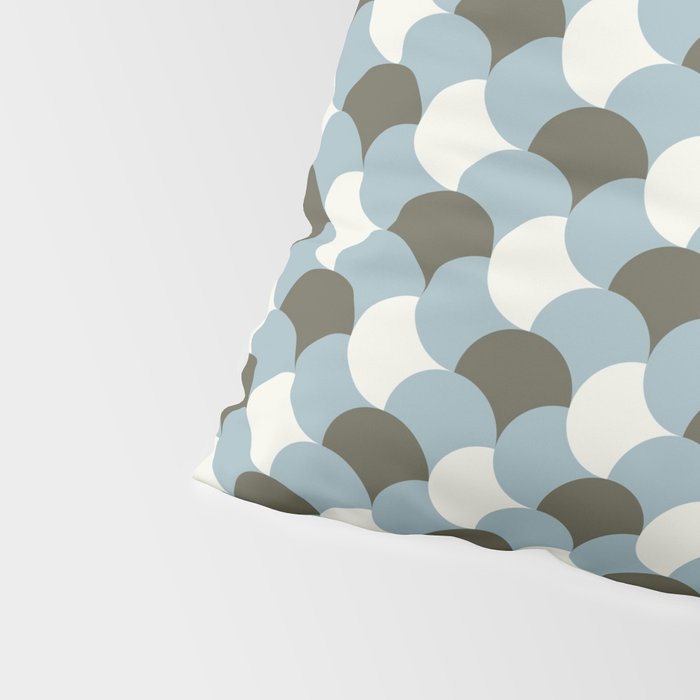 Geometrical gingham pastel pattern grey variant Pillow Sham Gallery Image 4