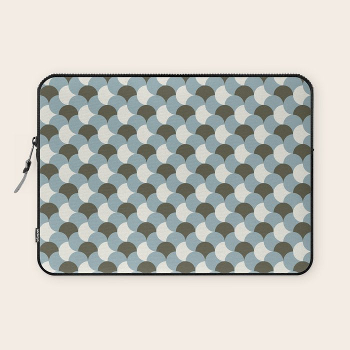 Geometrical gingham pastel pattern grey variant Laptop Sleeve Gallery Image 1