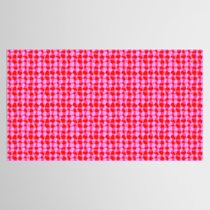 Colorful Wavy Check Pattern 1 - Pink And Red Tablecloth Gallery Image 2