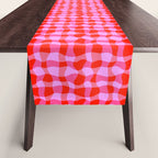 Colorful Wavy Check Pattern 1 - Pink And Red Table Runner Gallery Image 1