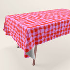 Colorful Wavy Check Pattern 1 - Pink And Red Tablecloth Gallery Image 1
