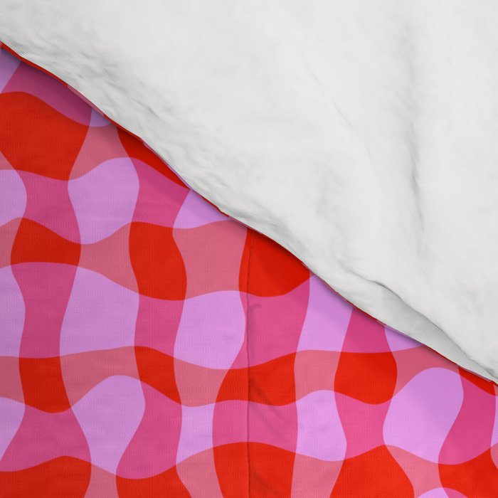 Colorful Wavy Check Pattern 1 - Pink And Red Comforter Gallery Image 4