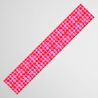Colorful Wavy Check Pattern 1 - Pink And Red Table Runner Gallery Image 3