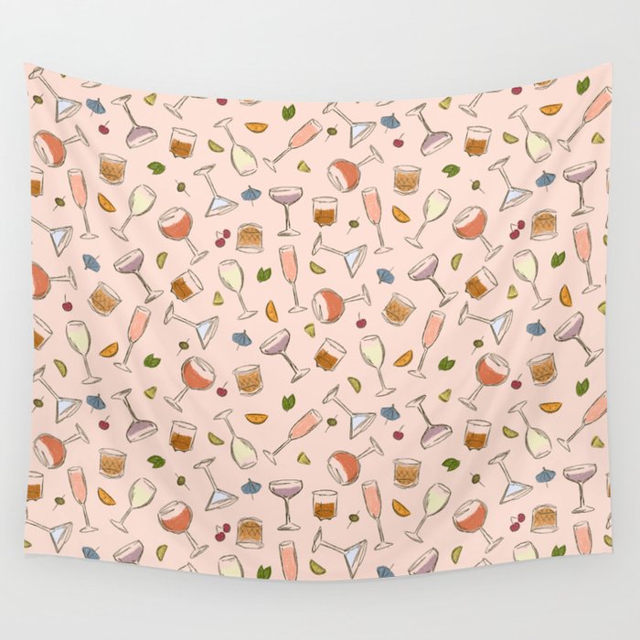Cocktail O Clock Wall Tapestry Gallery Image 4