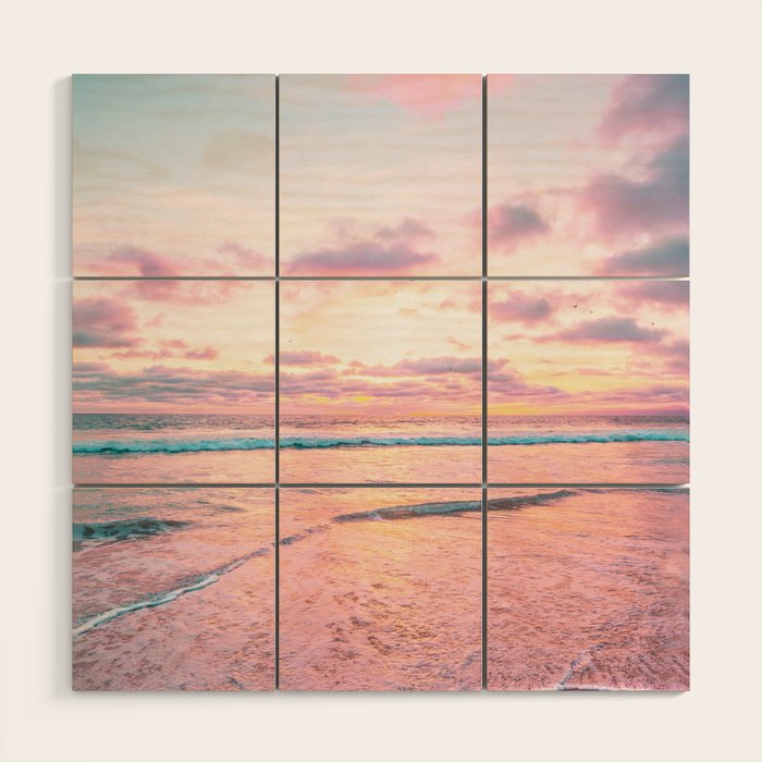 Pastel Sunset - California Beach Life Wood Wall Art Gallery Image 1