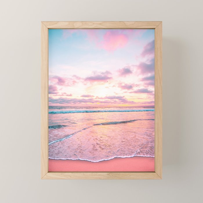 Pastel Sunset - California Beach Life Mini Art Print Gallery Image 1