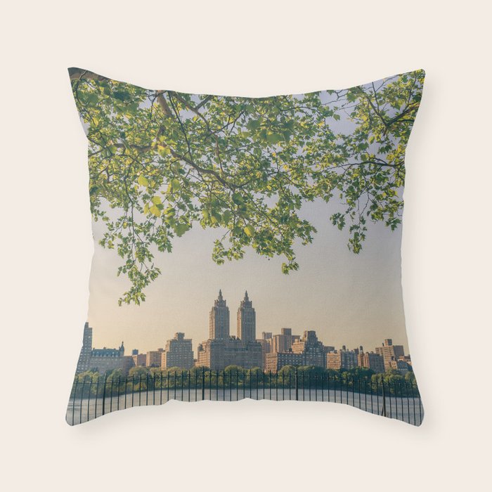 NYC Central Park at Sunset x New York City Photography Throw Pillow Gallery Image 1