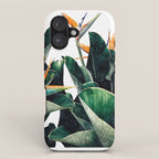 Paradise Bird, Nature Botanical Plant Floral, Tropical Garden Watercolor Painting iPhone Case Gallery Image 1