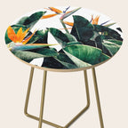 Paradise Bird, Nature Botanical Plant Floral, Tropical Garden Watercolor Painting Side Table Gallery Image 2
