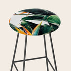 Paradise Bird, Nature Botanical Plant Floral, Tropical Garden Watercolor Painting Stool Gallery Image 2
