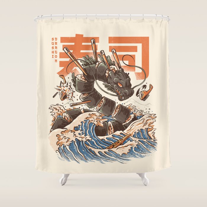 Great Sushi Dragon Shower Curtain Gallery Image 1
