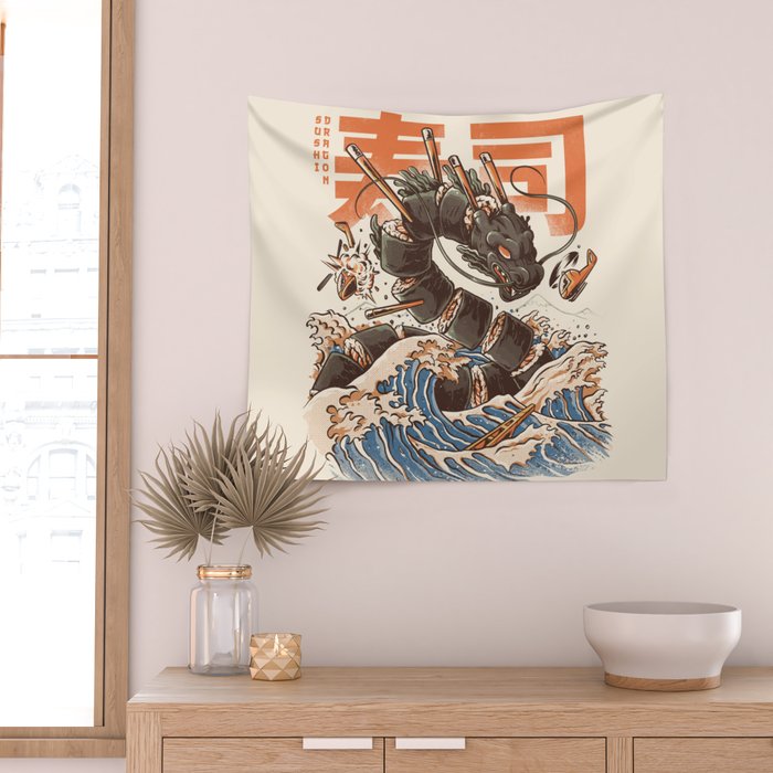 Great Sushi Dragon Wall Tapestry Gallery Image 2