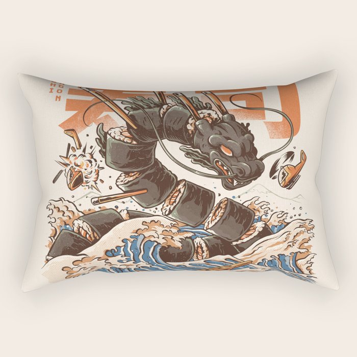 Great Sushi Dragon Rectangular Pillow Gallery Image 2