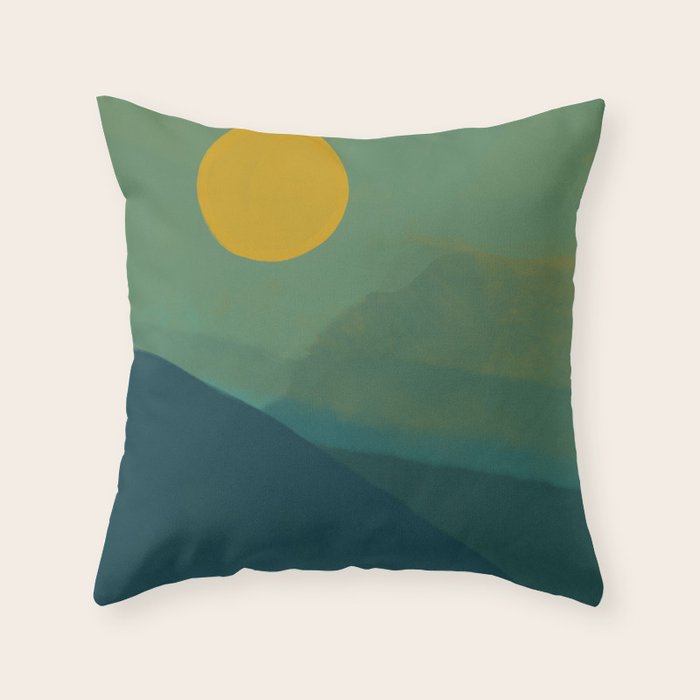 The Hills Felt Green That Evening Throw Pillow Gallery Image 1