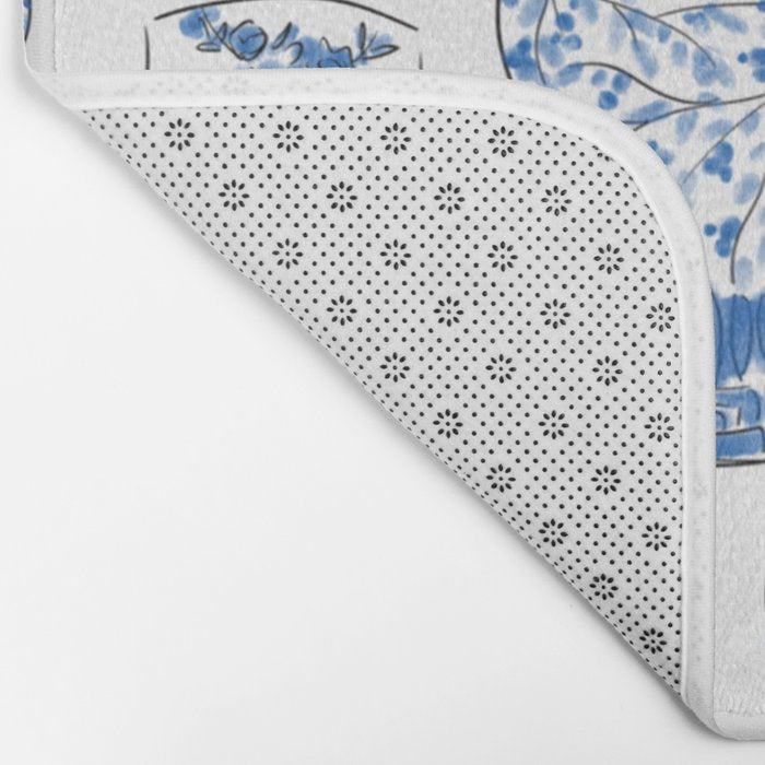 Chinoiserie Blue and White Jars Bath Mat Gallery Image 2
