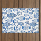 Chinoiserie Blue and White Jars Outdoor Rug Gallery Image 1