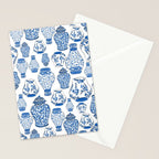 Chinoiserie Blue and White Jars Stationery Card Gallery Image 2