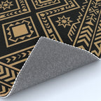 Intricate Gold and Black Tribal Surface Pattern Rug Gallery Image 4