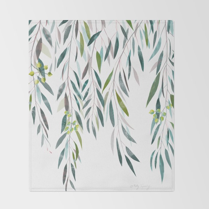 Eucalyptus Drop  Throw Blanket Gallery Image 2